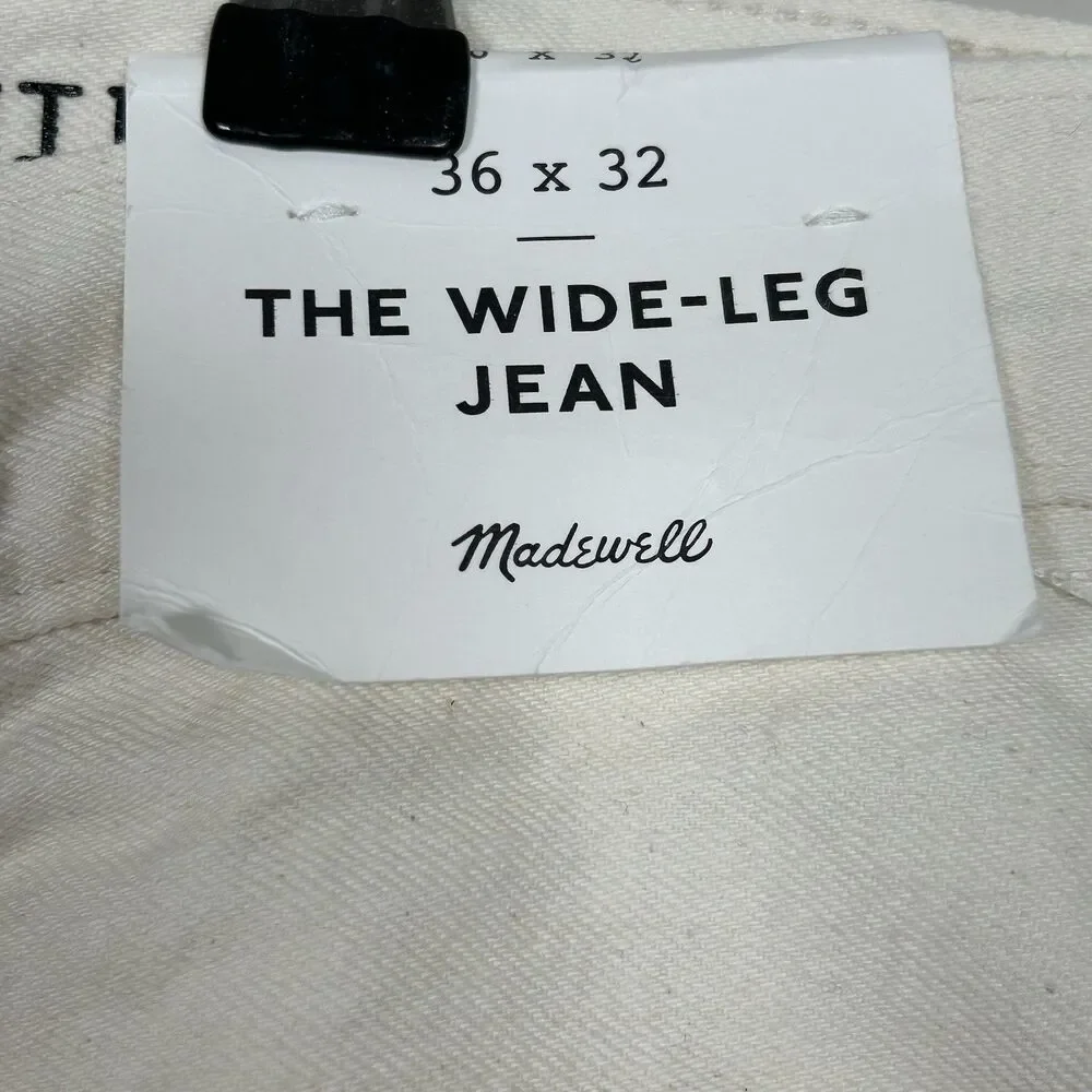 Madewell Wide Leg Jean Mens 36x32 Ecru Wash Summer Denim Relaxed NV081 NWT